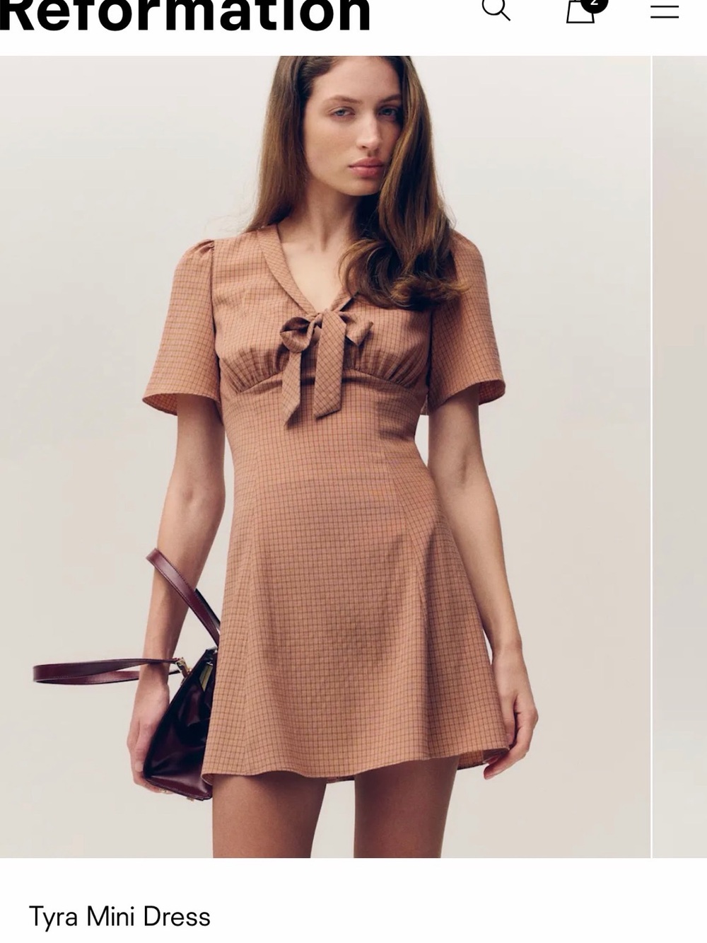 [New with tag] Reformation Tyra Mini Dress Orange - Size 8
